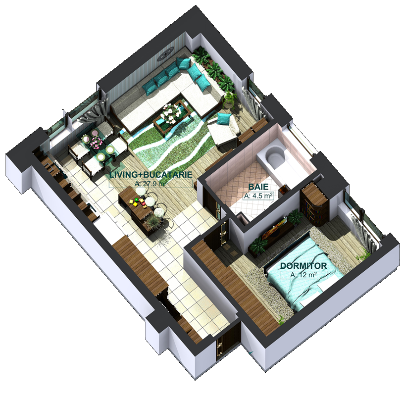 Apartamente cu 2 camere tip 1B, poza 2