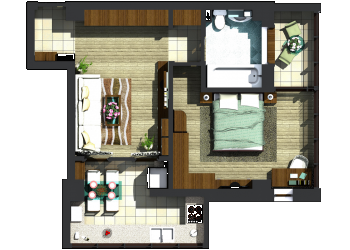 Apartamente 2 camere tip 2E